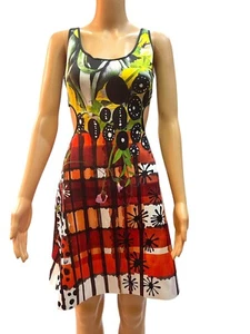 Clover Canyon Floral Garden Colorful Neoprene Sleeveless Cutout Dress Small NWT - Picture 1 of 9