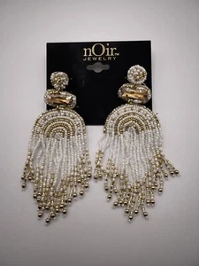 Noir jewelry earrings White And Gold Pendants - Picture 1 of 5