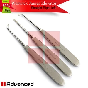 Kit de instrumentos quirúrgicos de luxación de extracción dental Warwick James 3 un. - Imagen 1 de 4