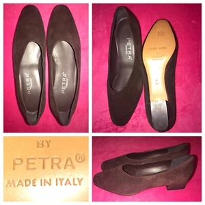 NEU PETRA FIRENZE BRAUN WEICHES WILDLEDER HIGH HEELS SCHUHE/PUMPS (8-1/2) ITALIEN - Bild 1 von 12