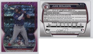 2023 Bowman Chrome Prospects Fuchsia Shimmer Refractor /199 Juan Benjamin