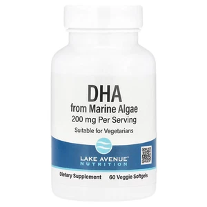 DHA from Marine Algae 200mg - Vegetarian Omega 3 Softgels - 60 Veggie Capsules - Picture 1 of 2