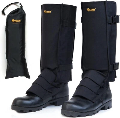 Polainas Serpiente + Bolsa para Senderismo, Caza, Paisajismo - Polainas Inferior de Pierna - Negras Foto 1 de 4