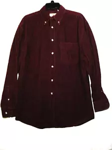 Fargo Clothing & Supply Co. Vtg. Corduroy Shirt Men M Burgundy Pleated Long Slee - Picture 1 of 10