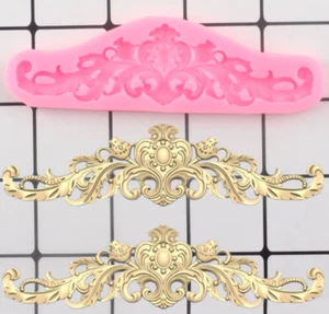Royal Baroque Cake Border Frame Silicone Mold Fondant Chocolate Cake Decor Craft - Picture 1 of 7