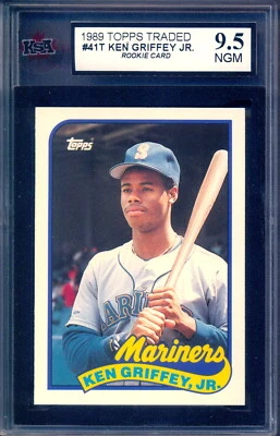 1989 Topps Traded 41T KEN GRIFFEY JR. Rookie KSA 9.5 N-GEM-MINT Mariners RC Card - Изображение 1 из 2