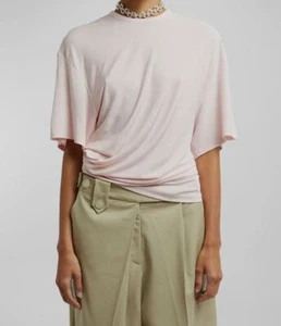 $465 Christopher Esber Women Pink Draped Waist Short-Sleeve T-Shirt Top Size 6 - Picture 1 of 3