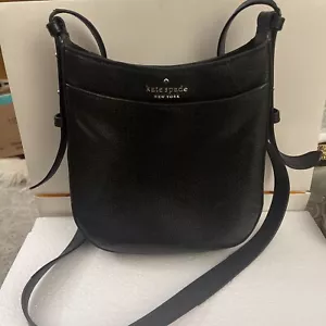 Kate Spade Leila North South Leather Crossbody Bag Black - Picture 1 of 10