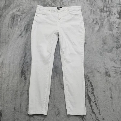 NYDJ Jeans Womens 10 White AMI Skinny Ankle Side Slit Hem Stretch Denim Mid Rise - Image 1 of 4