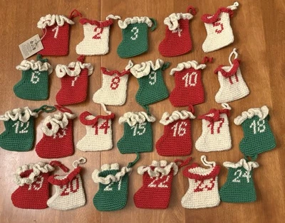 Sundance Catalog Living Advent Calendar Wool Stockings 1-24 Hand Knit NWT - Image 1 of 4