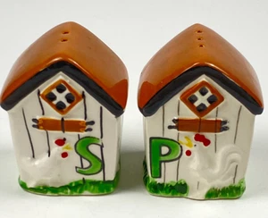 Vtg Yona Shafford Japan Barn House Salt & Pepper Shakers Rooster Farmhouse 222 - Picture 1 of 11