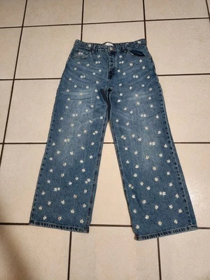 Mango flowers embroidered jeans Sz12 - Image 1 of 4