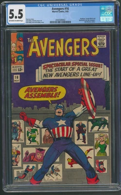 Avengers #16 CGC 5.5 (1965) Marvel Comics Captain America Cover - Image 1 of 2