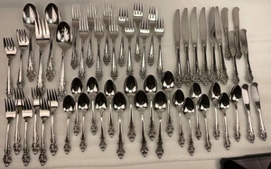 55pc ONEIDA COMMUNITY CHERBOURG Stainless Steel Flatware Service For 6 + MORE - Picture 1 of 12