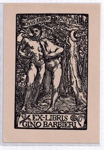 XX601-SAVIGNANO DI ROMAGNA-EX LIBRIS GINO BARBIERI XILOGRAFIA - Foto 1 di 1