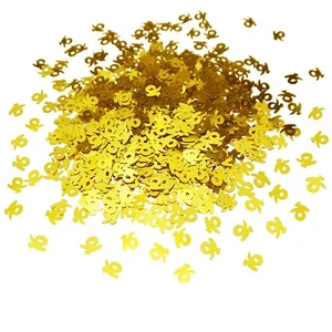 Gold 16th Birthday Metallic Confetti Sweet 16 Party Table Decor Supplies - Picture 1 of 4