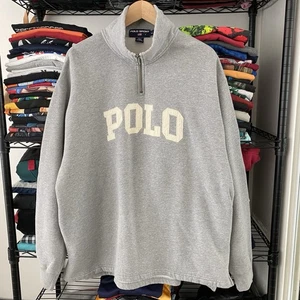 Vintage Polo Sport Ralph Lauren Spell Out Quarter Zip Pullover USA Flag 1990s - Picture 1 of 6