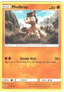 Mudbray - SM - Guardians Rising 75/145 - Common - NM Pokémon TCG - Picture 1 of 2