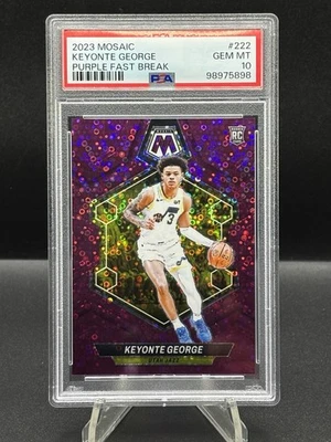 Keyonte George /50 GEM PSA 10 - 2023-24 Mosaic Purple Fast Break (RC) Jazz #222 - Image 1 of 3