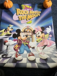 Vintage Disney Mickey’s Rock Around the Mouse Poster 28” x 22” One Stop Posters - Picture 1 of 6