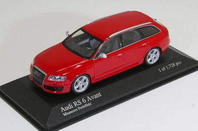 Minichamps 1/43 Audi RS6 Avant C6 2007 5.0L V10 Rosso - Immagine 1 di 3