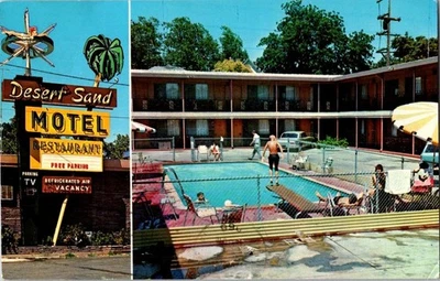 Vintage Desert Sand Motel Sacramento CA Mid-Century Pool Postcard - Image 1 of 2