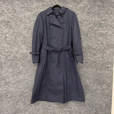 Air Force Military Trench Coat Women 12R Navy All Weather Double Breasted Belted - Image 1 of 4