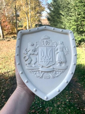 Decorative Carved Wooden Coat Of Arms Of Ukraine Trident Tryzub Ukrainian emblem - Изображение 1 из 4