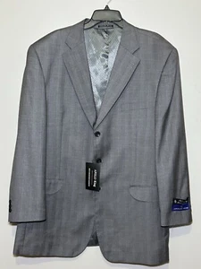 NEW Apollo King AK Gray Windowpane Suit Jacket Coat Blazer Size 48 R - Picture 1 of 8