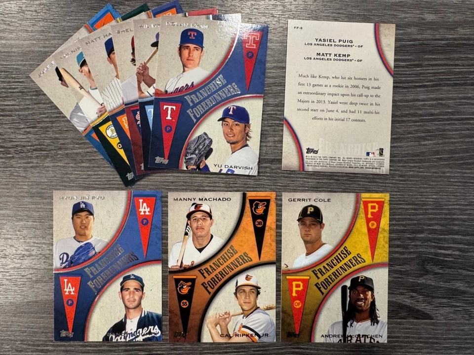2013 Topps Update Baseball Franchise Forerunners Complete 10 Card Set - Image 1 of 1