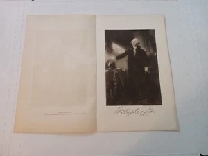 ANTIQUE STEEL ENGRAVING:GEORGE WASHINGTON GILBERT STUART FROM THE ORIGINAL . - Picture 1 of 5