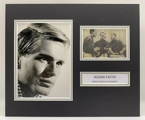 RARE Adam Faith Signed Photo Display + COA AUTOGRAPH MUSIC - Picture 1 of 3