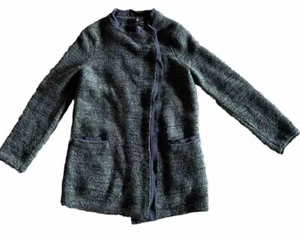 Lanvin Collection gekochte Wolle Pullover Mantel wunderschön Spitzenkante Knopfleiste - Bild 1 von 17
