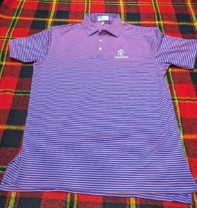 Peter Millar Polo Shirt Mens Summer Comfort Palm Reunion Beach Red Blue Sz M - Picture 1 of 5