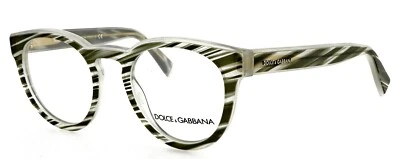 New DOLCE & GABBANA DG3251 3050 47mm Gray Striped Eyeglasses Frames Italy Unisex - Image 1 of 4