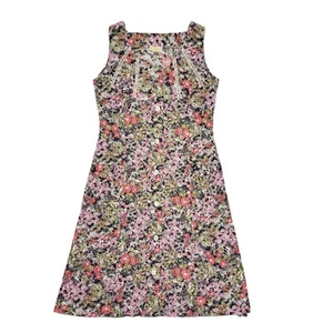 La Louise Vintage 60s Pink Green Sleeveless Dress Uk Women's Size 10 - Picture 1 of 4