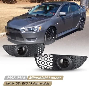 Pair Fog Lights For 2009-2015 Mitsubishi Lancer Smoke Lamps w/Wiring Switch L+R - Picture 1 of 9