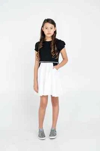 aw ZOE LTD Tween / Teen Girl's Dress London Combo w/ Faux Pearl Belt Size 14 - Picture 1 of 8