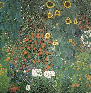 Bauerngarten mit Sonnenblumen von Gustav Klimt - 1907 Floral Art Print 13x19 - Bild 1 von 1