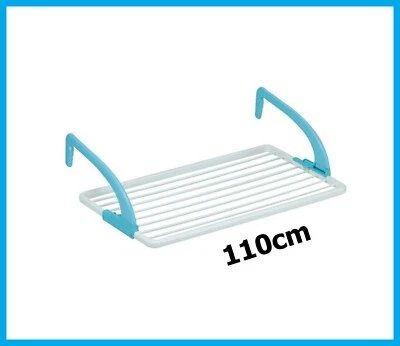 Stendibiancheria con bracci da balcone stendino terrazza stendi panni pieghevole - Immagine 1 di 3