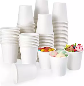 600 Pack 4 Oz Paper Cups, Bathroom Cups, Small Mouthwash Cups, White Paper Cups, - Picture 1 of 12