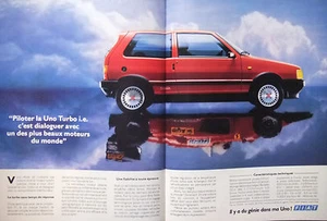 PUBLICITÉ DE PRESSE 1988 PILOTER LA FIAT UNO I.E - ADVERTISING - Foto 1 di 1