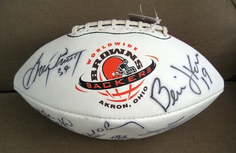 2002 BERNIE KOSAR MIKE & GREG PRUITT TIM COUCH SIGNED CLEVELAND BROWNS FOOTBALL Cover