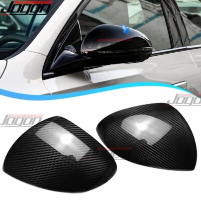 2X Real Carbon For Mercedes-Benz E-Class W214 E200 260 300 RearView Mirror Cover - Image 1 of 4