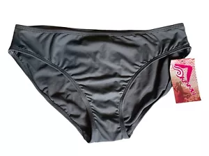 Kanu Surf Women's Low Rise Bikini Bottoms Charcoal Gray Sz 14 Swim Suit Sports - Picture 1 of 9