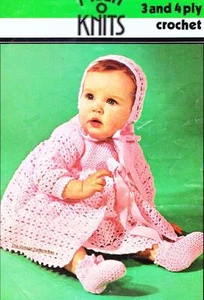 BABY CROCHET SET/ 3 to 6 months - 3ply or 4ply - COPY Baby crochet pattern - Imagen 1 de 1