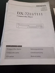 ISTRUZIONI / MANUALE ORIGINALI ONKYO DX-7211 / 7111 LETTORE CD - Foto 1 di 1