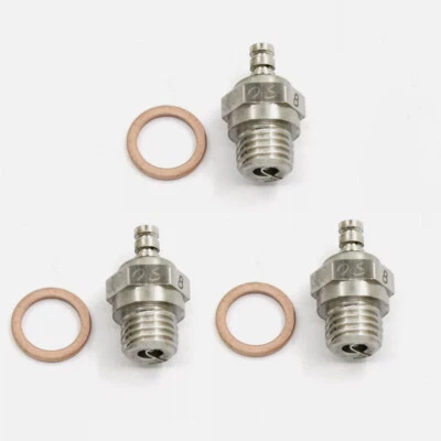 3x Medium Hot O.S. Spark Glow Plug NO.8 OS 8 for RC Nitro OS Engine Car Airplane - Image 1 of 4