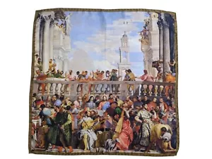 NEW Battisti Napoli Silk Pocket Square 17" Neckerchief Veronese Wedding Feast - Picture 1 of 7