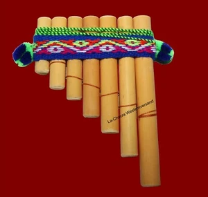 Mini-Panflöte Bambus 7x10 cm, 7 Röhren Peru Inka Musik Indio Kostüm Flöte - Bild 1 von 1